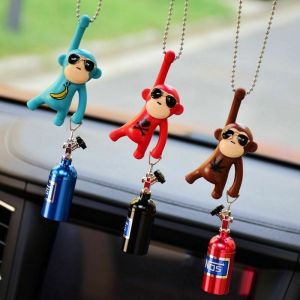 משחקים & צעצועים רכב אביזרי רכב קוף תלויים קישוט מראה פנים מצחיק